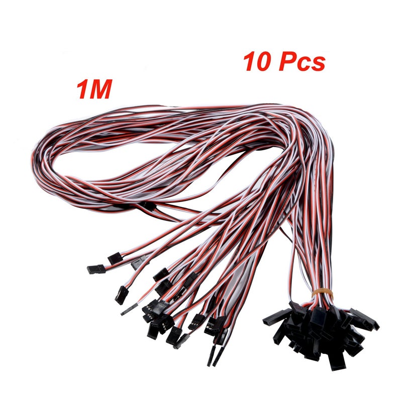 YXQ Servo Extension Cable 3 Pin Male to Female Lead Wire for RC Airplane (100mm, 10Pcs) - Image 2
